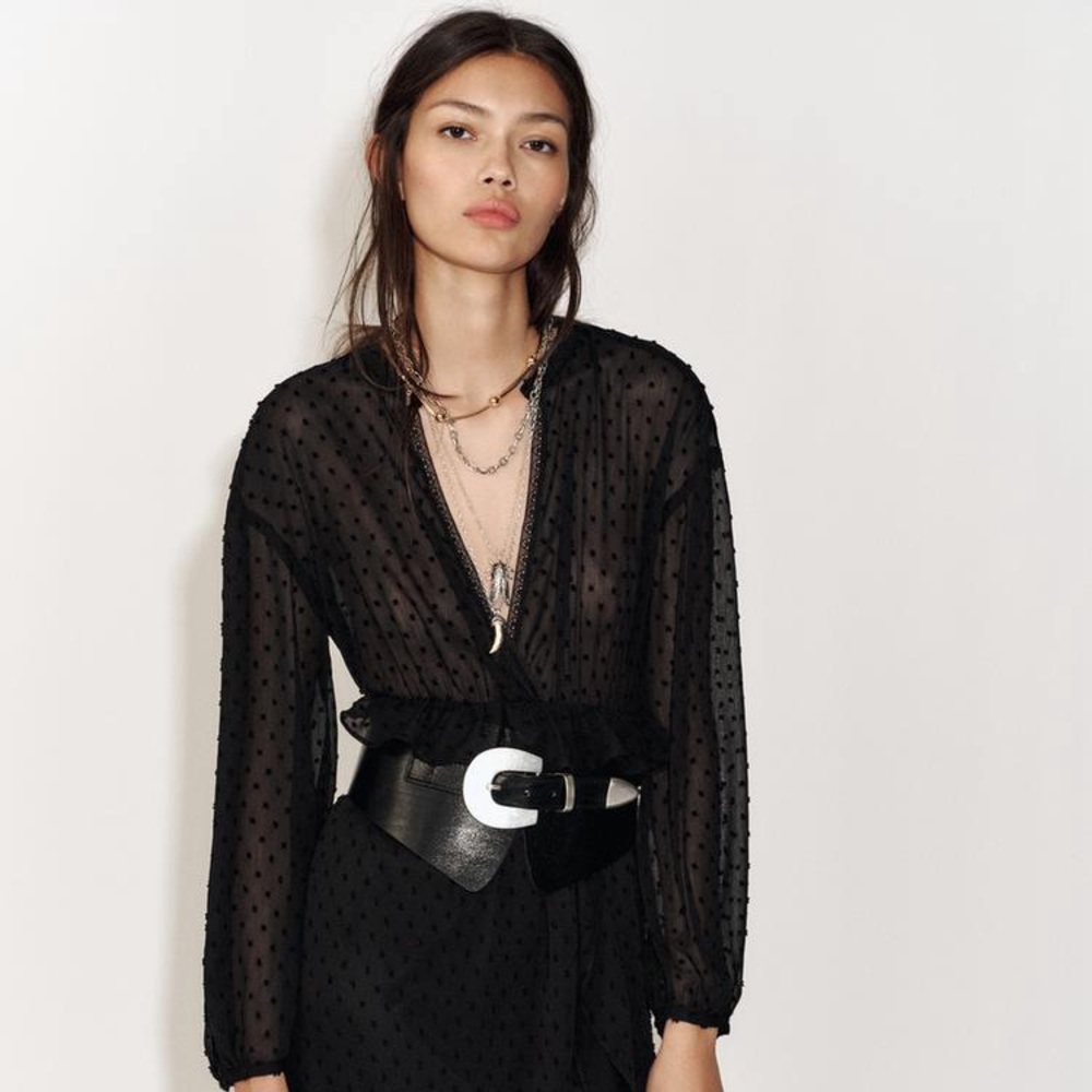 Zara Black Belt with Silver Accent